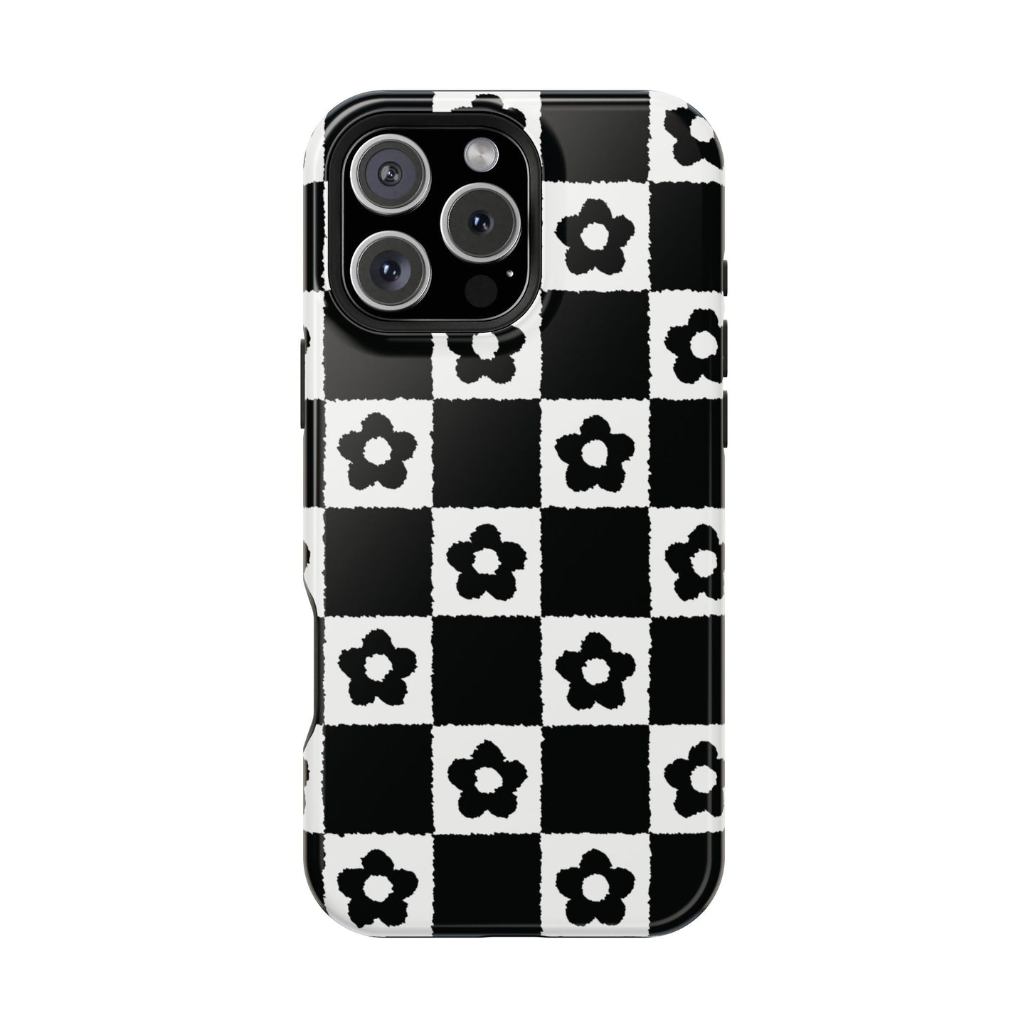 Floral Checkerboard MagSafe iPhone Case