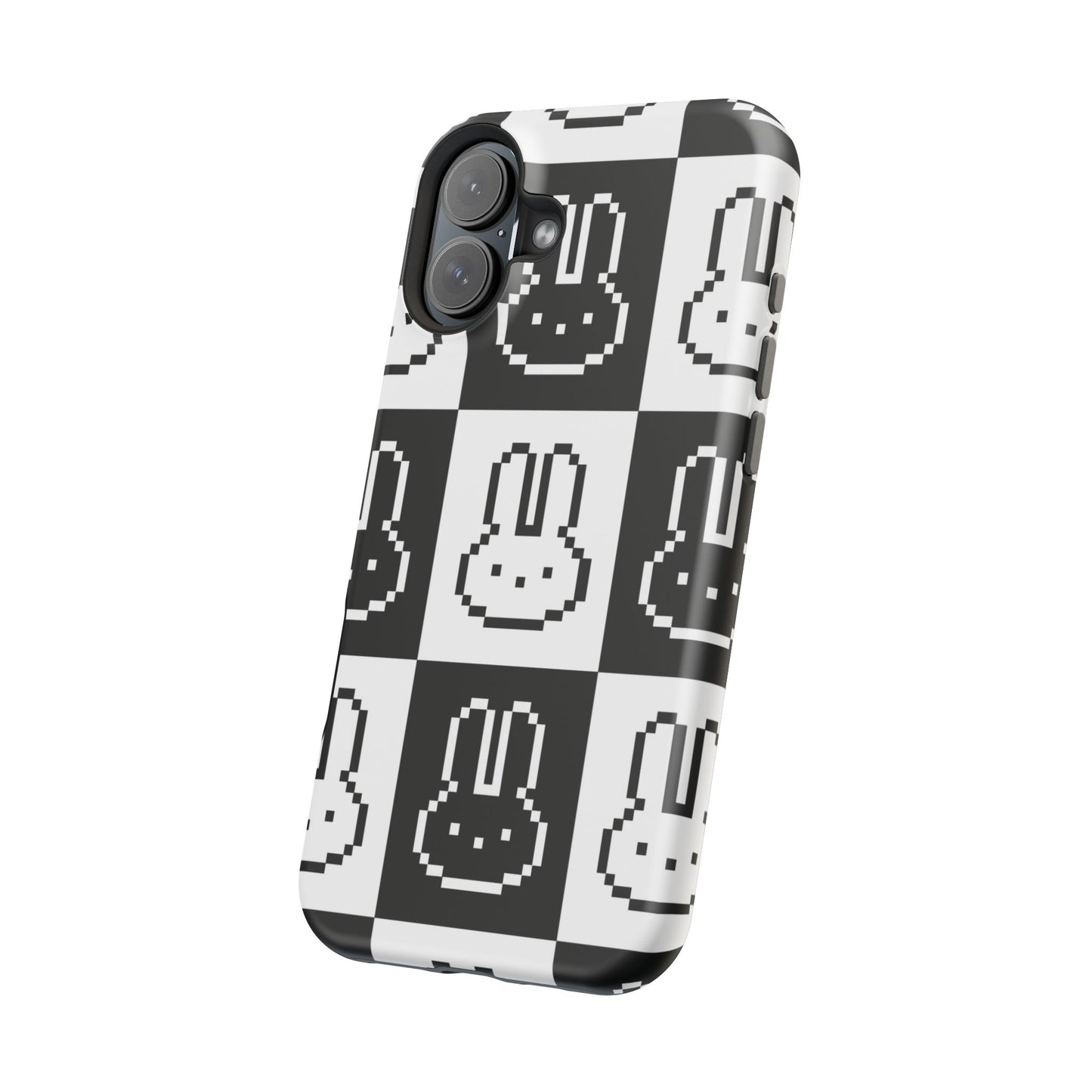 Black and White Retro Bunny MagSafe iPhone Case