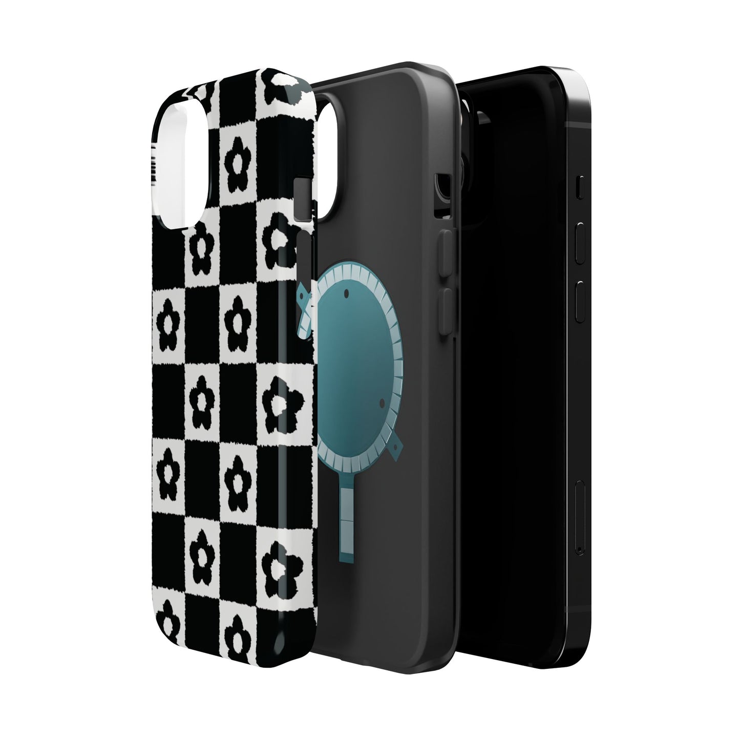 Floral Checkerboard MagSafe iPhone Case