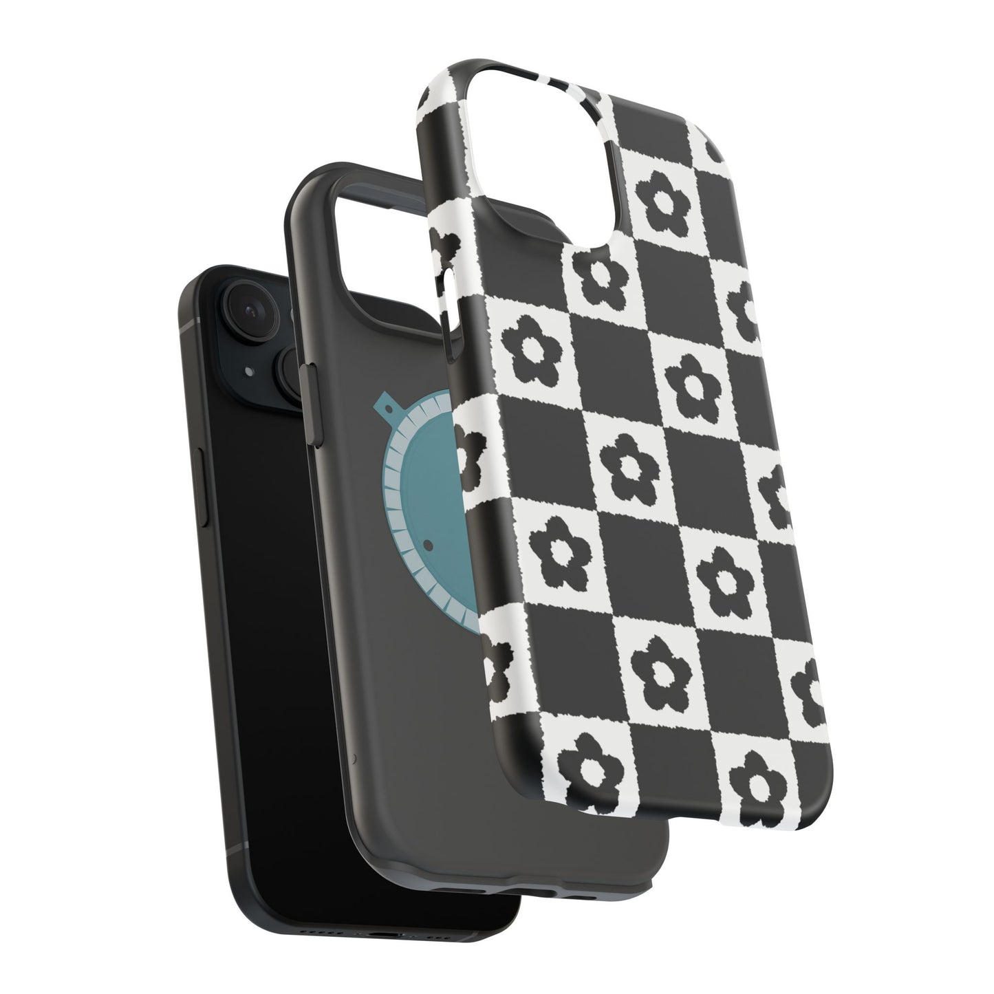 Floral Checkerboard MagSafe iPhone Case