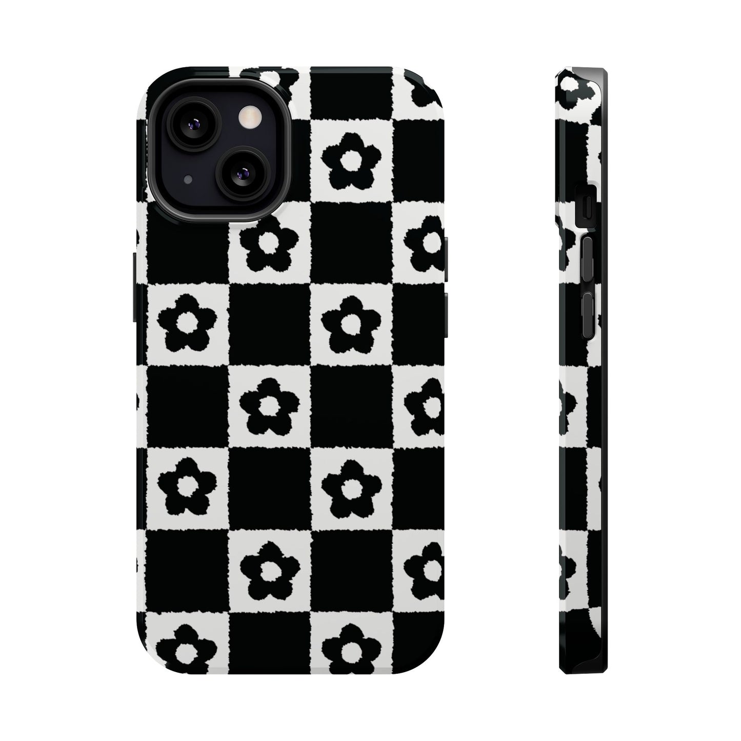 Floral Checkerboard MagSafe iPhone Case