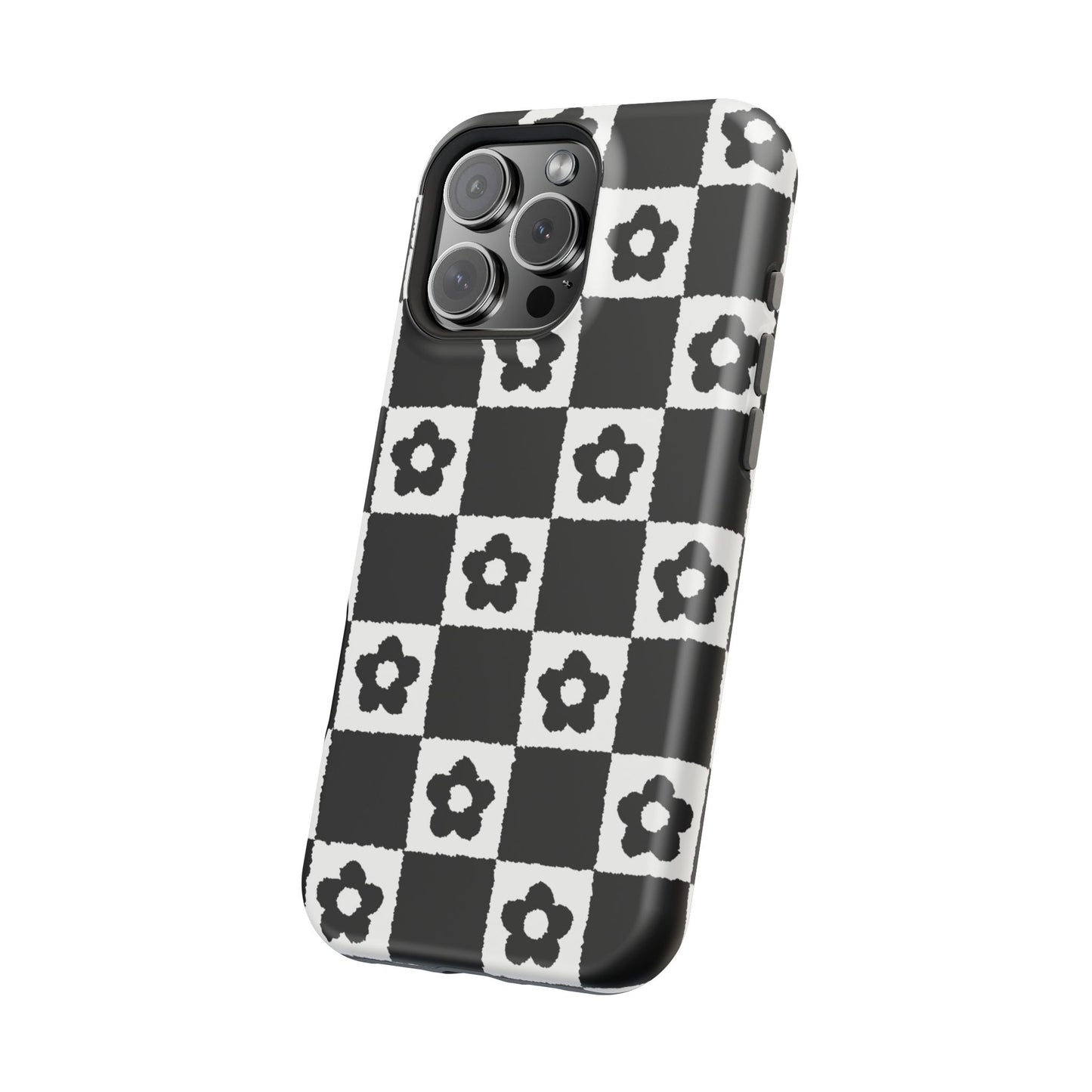 Floral Checkerboard MagSafe iPhone Case