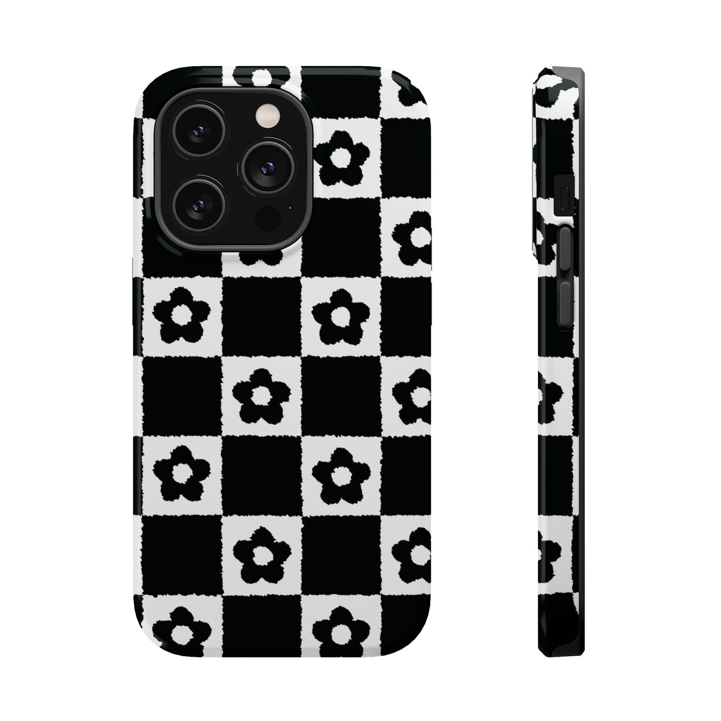 Floral Checkerboard MagSafe iPhone Case