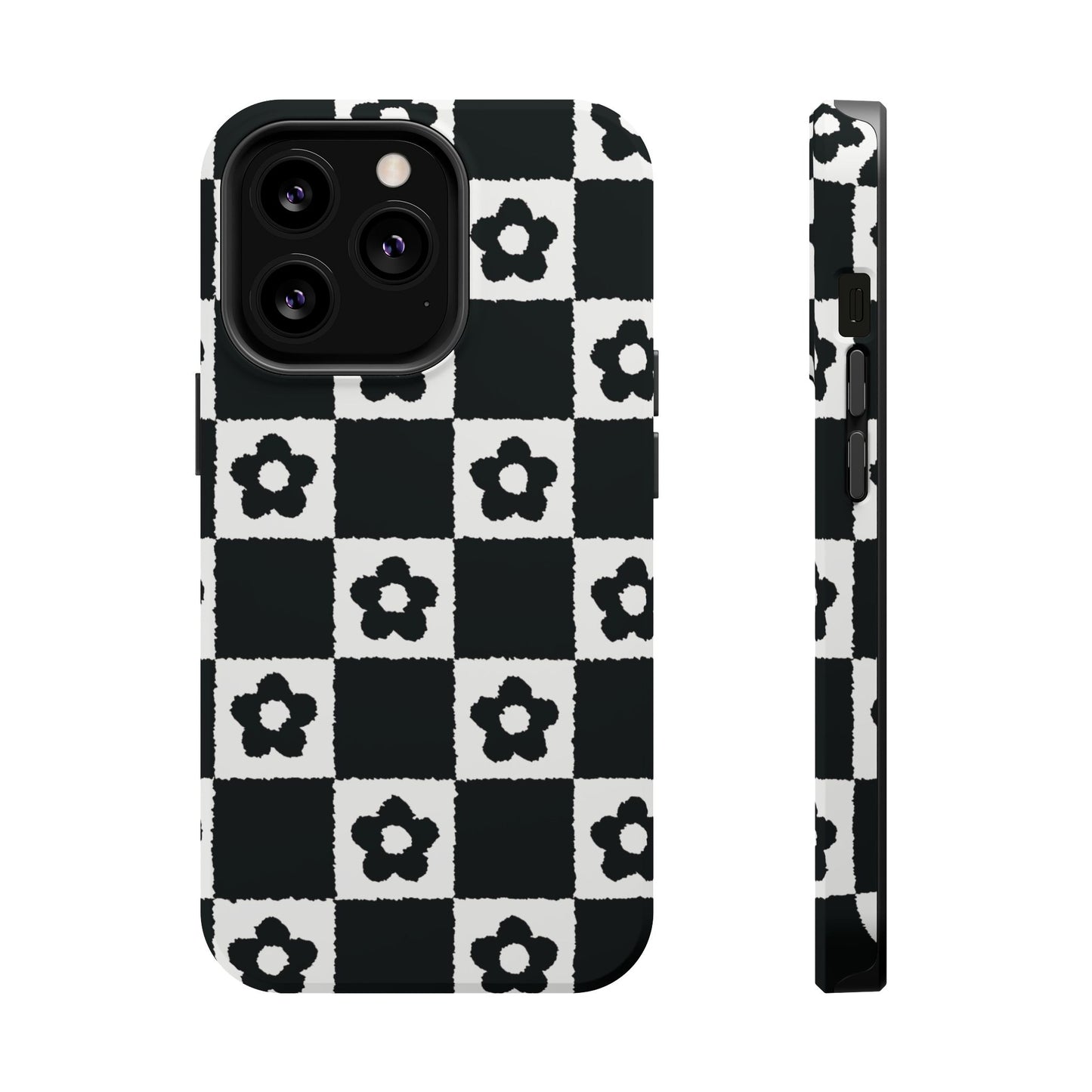 Floral Checkerboard MagSafe iPhone Case