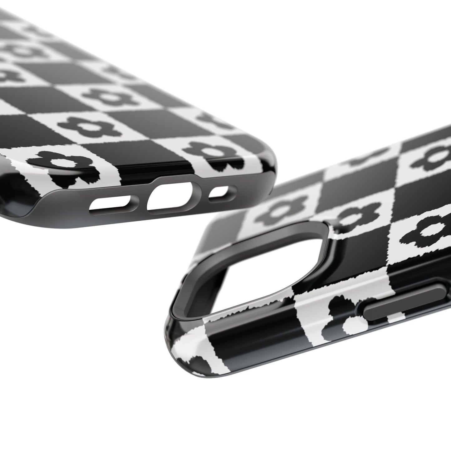 Floral Checkerboard MagSafe iPhone Case
