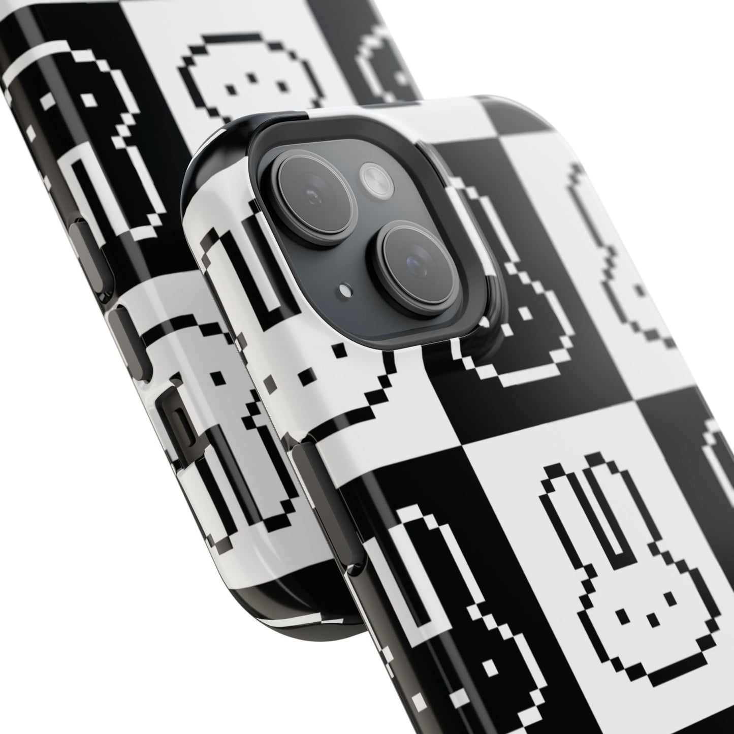 Black and White Retro Bunny MagSafe iPhone Case