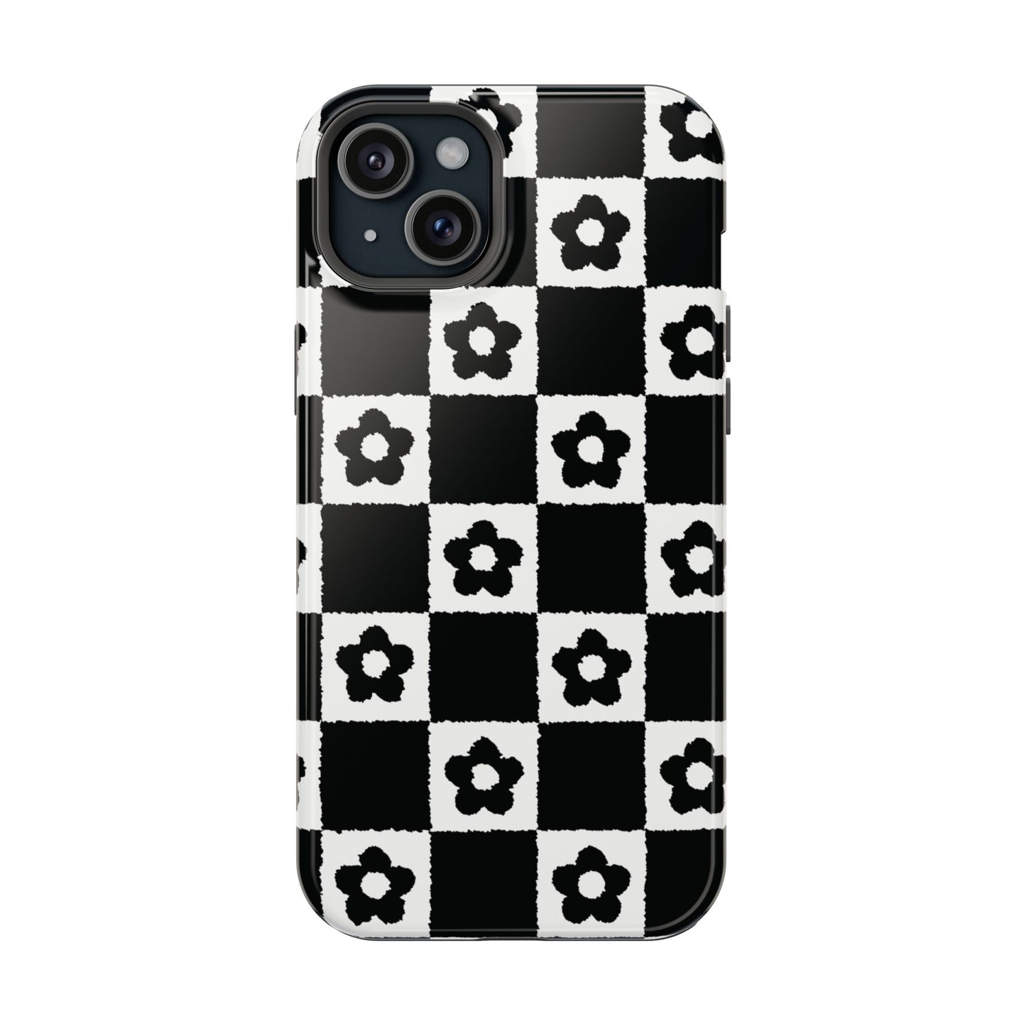 Floral Checkerboard MagSafe iPhone Case