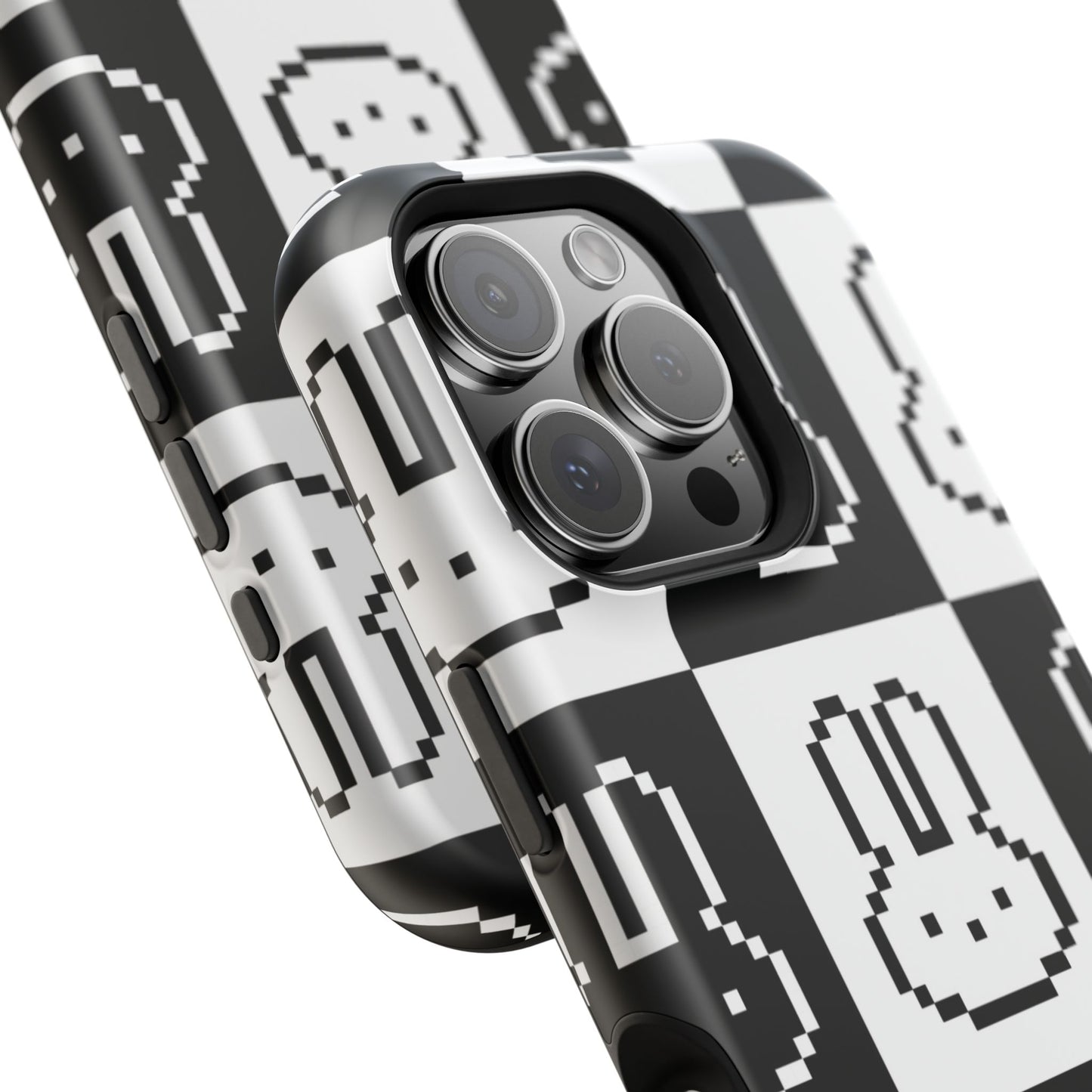 Black and White Retro Bunny MagSafe iPhone Case