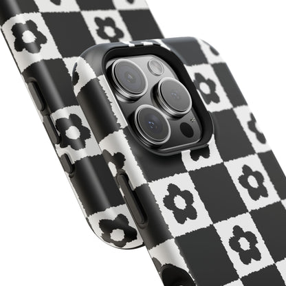 Floral Checkerboard MagSafe iPhone Case