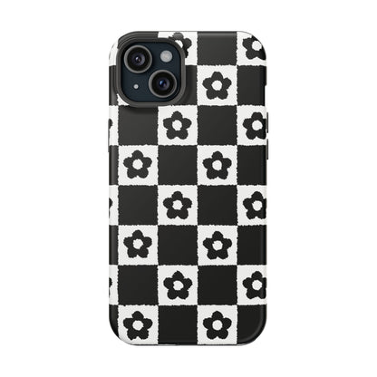 Floral Checkerboard MagSafe iPhone Case