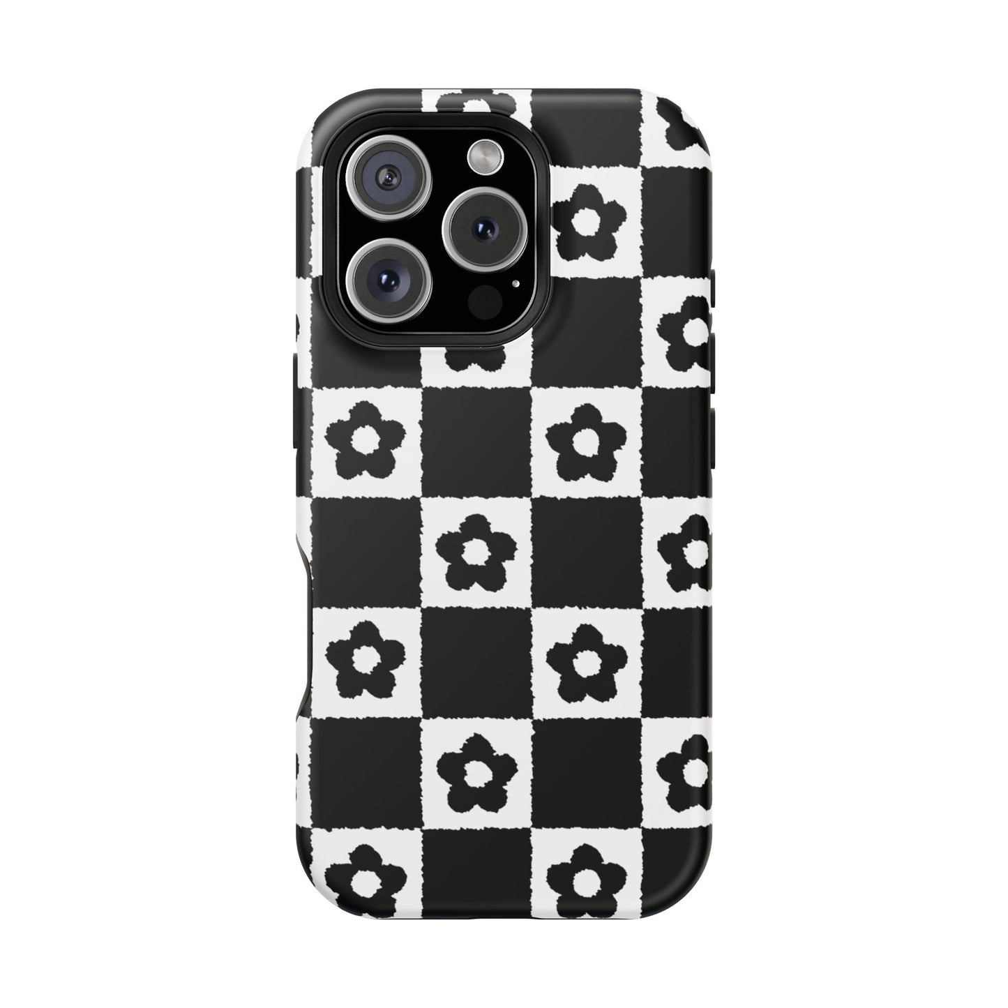 Floral Checkerboard MagSafe iPhone Case