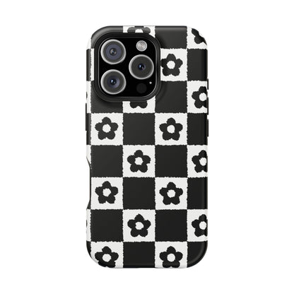 Floral Checkerboard MagSafe iPhone Case