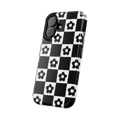 Floral Checkerboard MagSafe iPhone Case