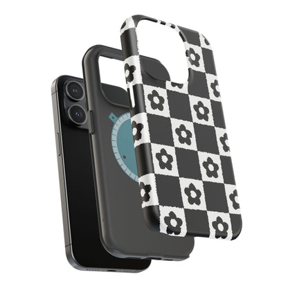 Floral Checkerboard MagSafe iPhone Case
