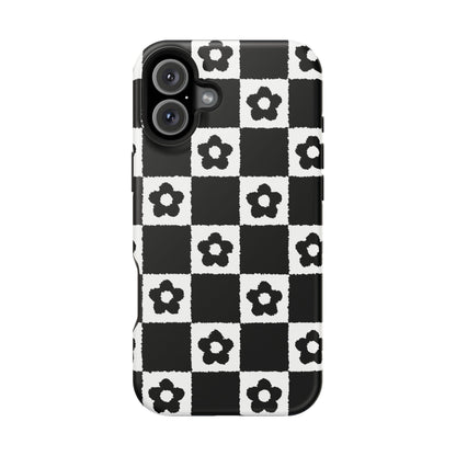 Floral Checkerboard MagSafe iPhone Case