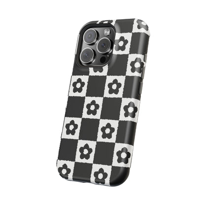 Floral Checkerboard MagSafe iPhone Case