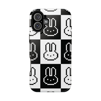 Black and White Retro Bunny MagSafe iPhone Case