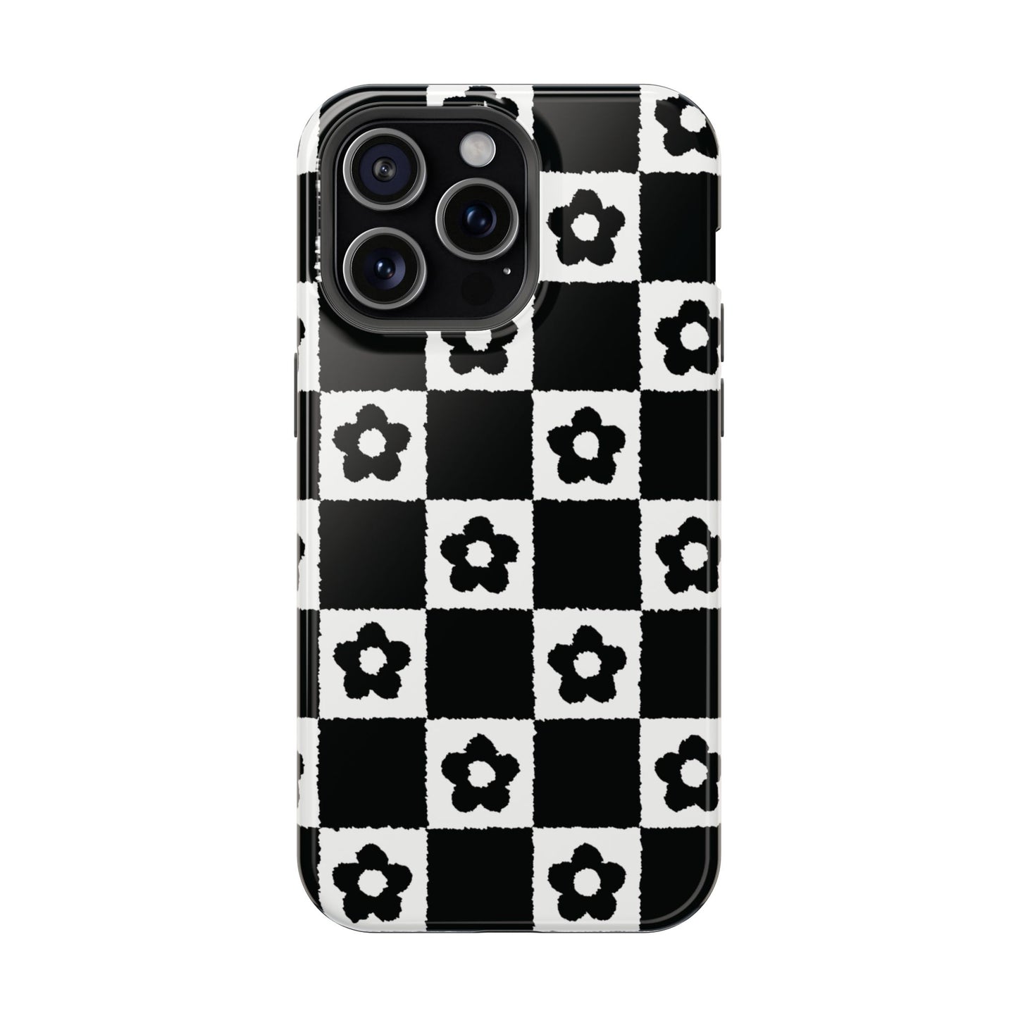 Floral Checkerboard MagSafe iPhone Case