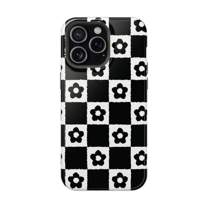 Floral Checkerboard MagSafe iPhone Case