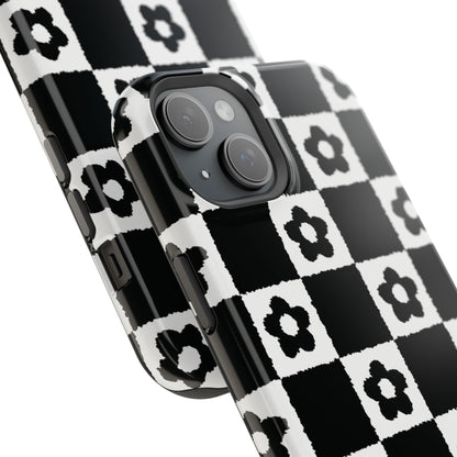 Floral Checkerboard MagSafe iPhone Case
