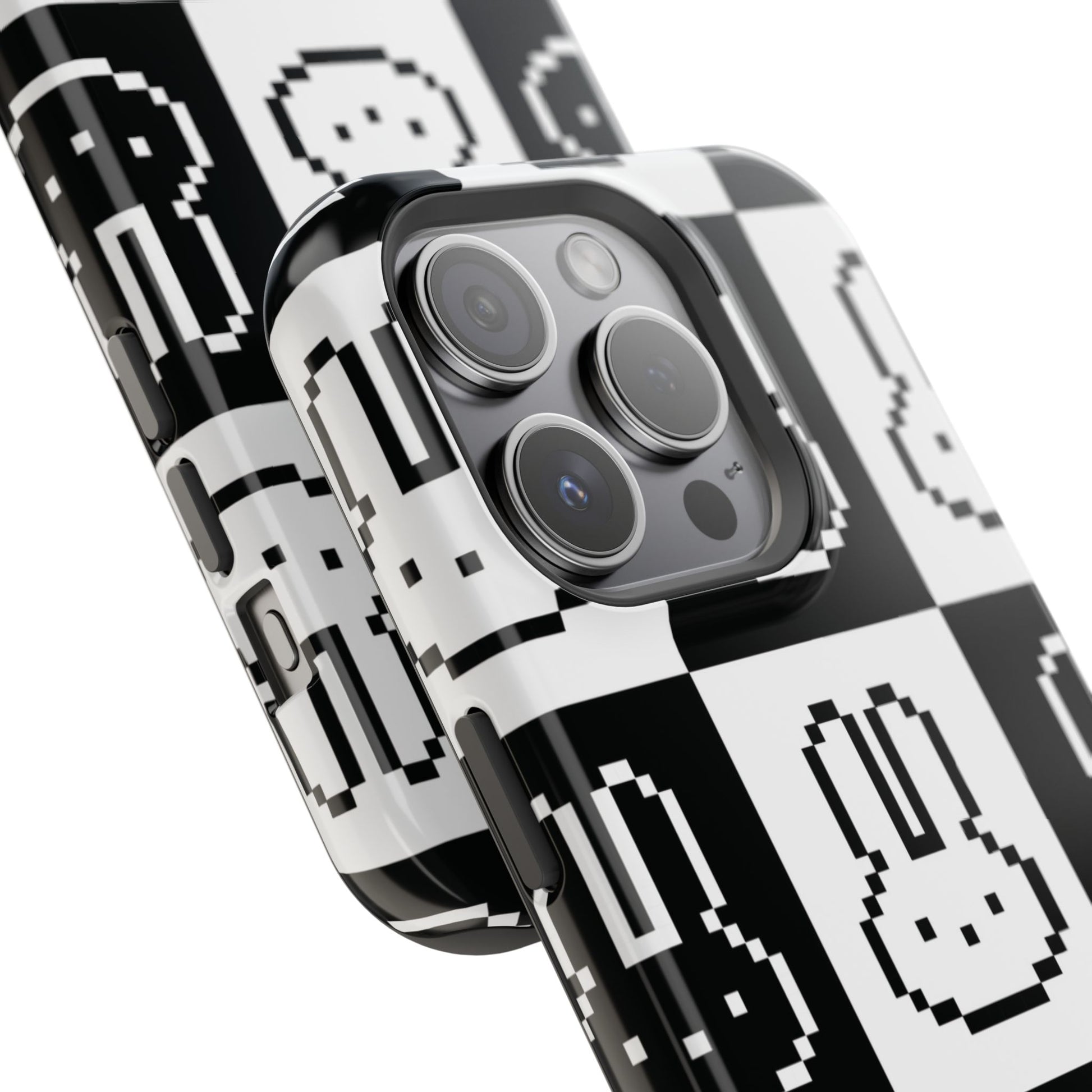 Black and White Retro Bunny MagSafe iPhone Case