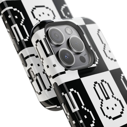 Black and White Retro Bunny MagSafe iPhone Case