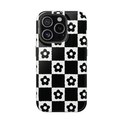 Floral Checkerboard MagSafe iPhone Case