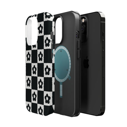 Floral Checkerboard MagSafe iPhone Case