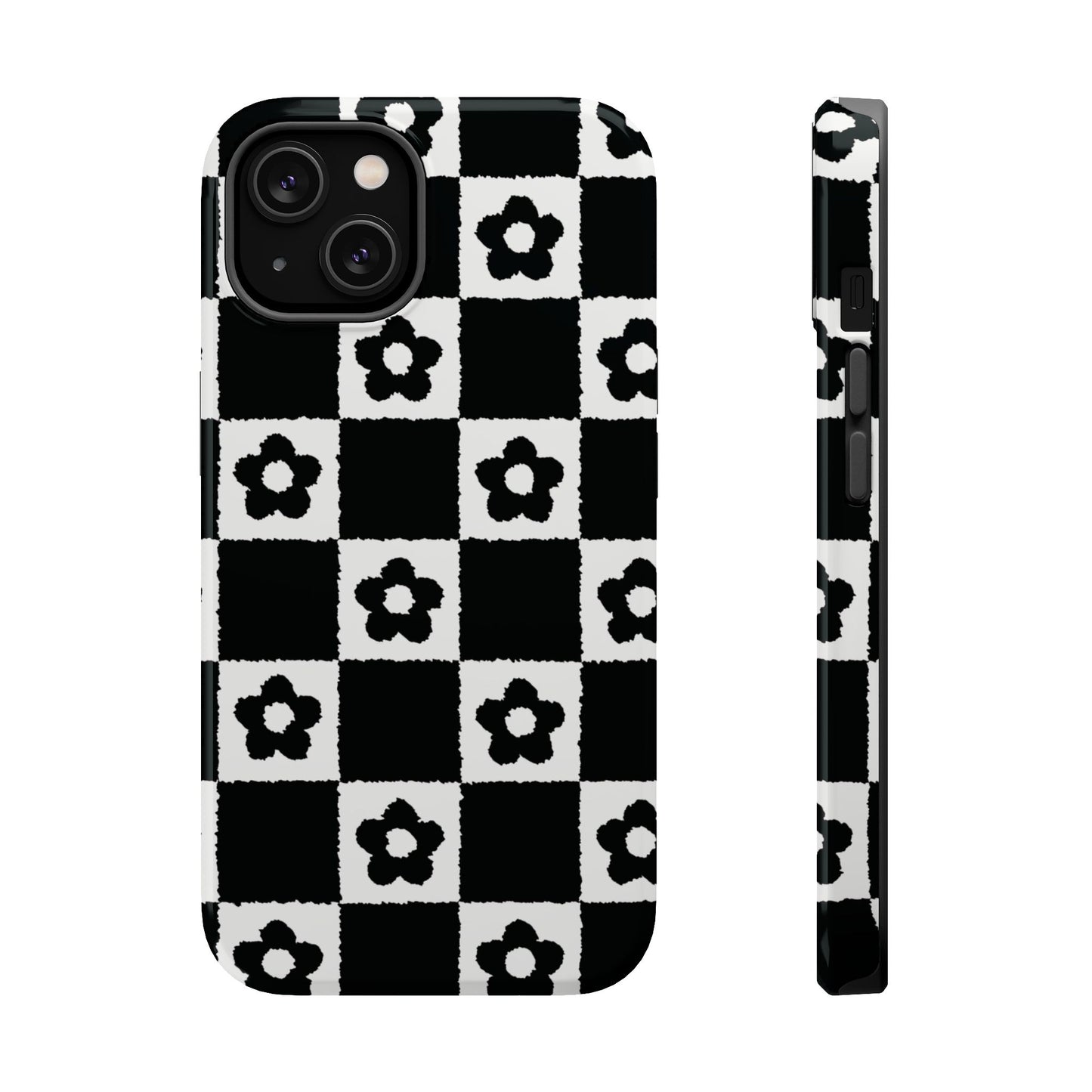 Floral Checkerboard MagSafe iPhone Case