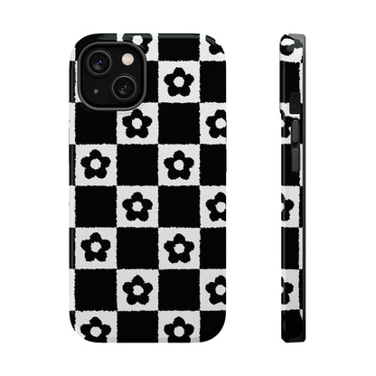 Floral Checkerboard MagSafe iPhone Case