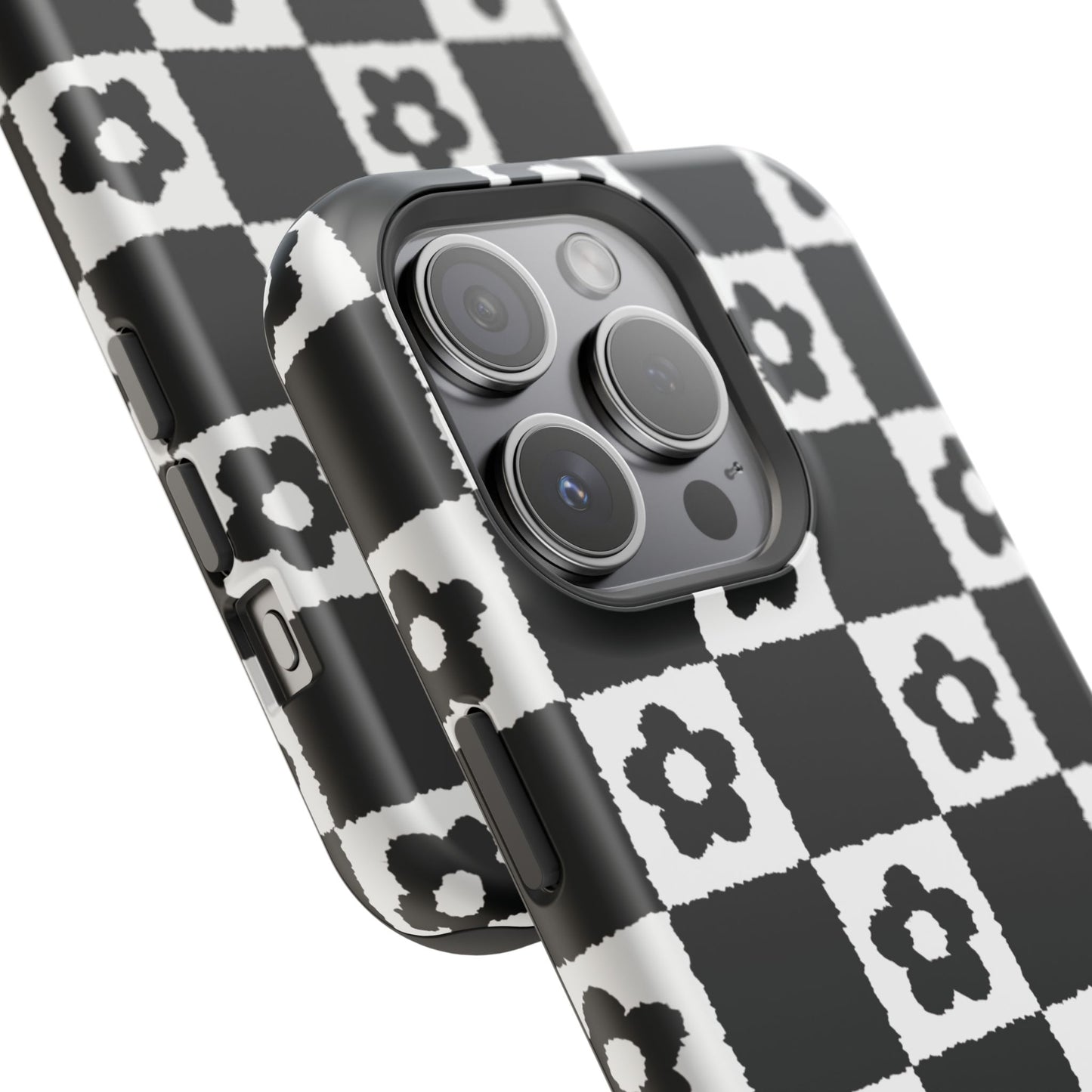 Floral Checkerboard MagSafe iPhone Case