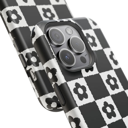 Floral Checkerboard MagSafe iPhone Case