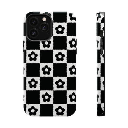 Floral Checkerboard MagSafe iPhone Case