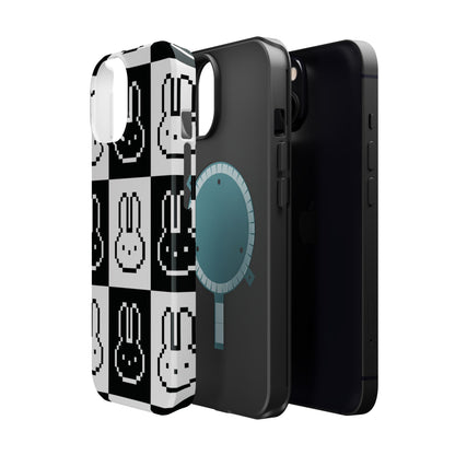 Black and White Retro Bunny MagSafe iPhone Case