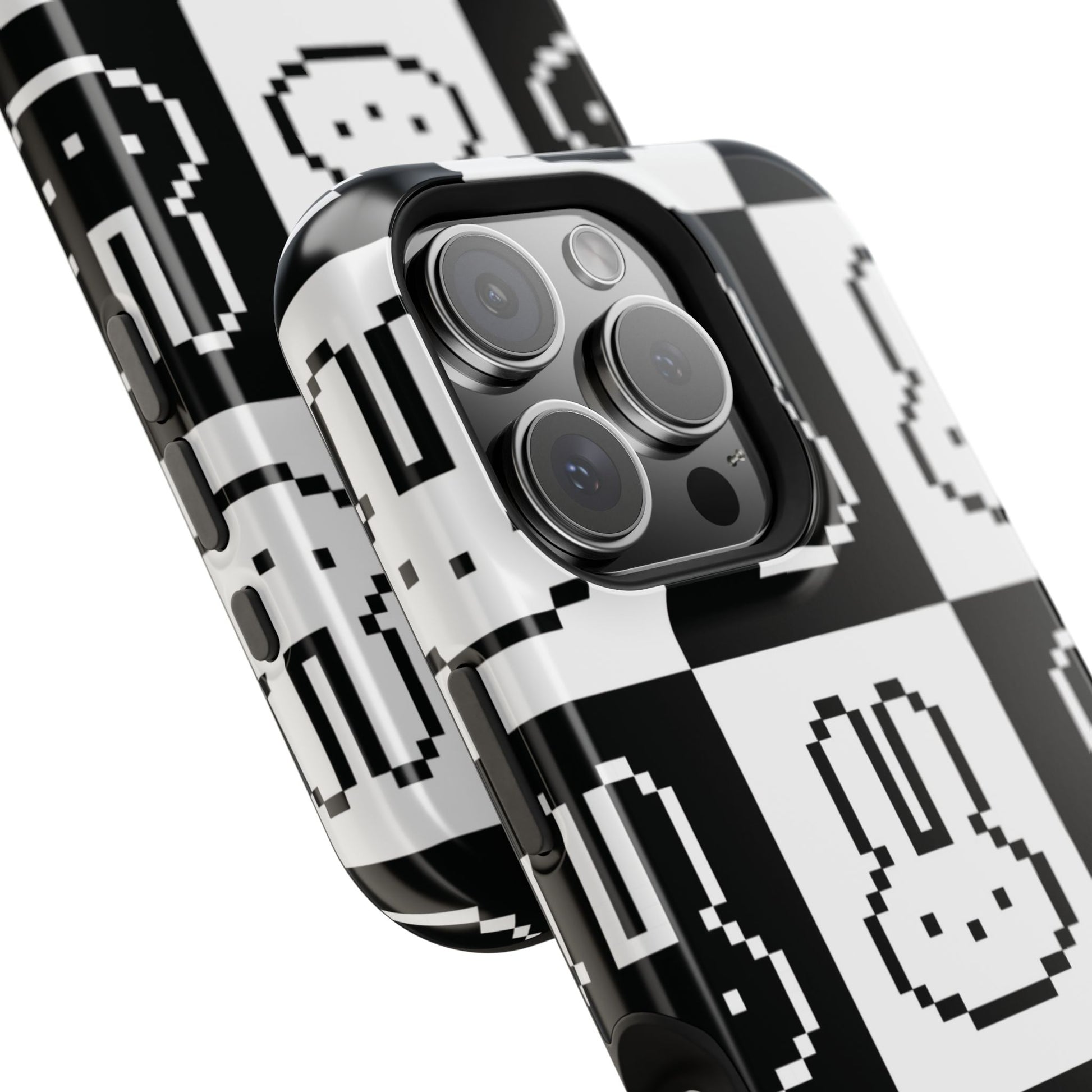 Black and White Retro Bunny MagSafe iPhone Case