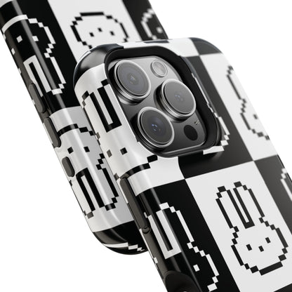 Black and White Retro Bunny MagSafe iPhone Case