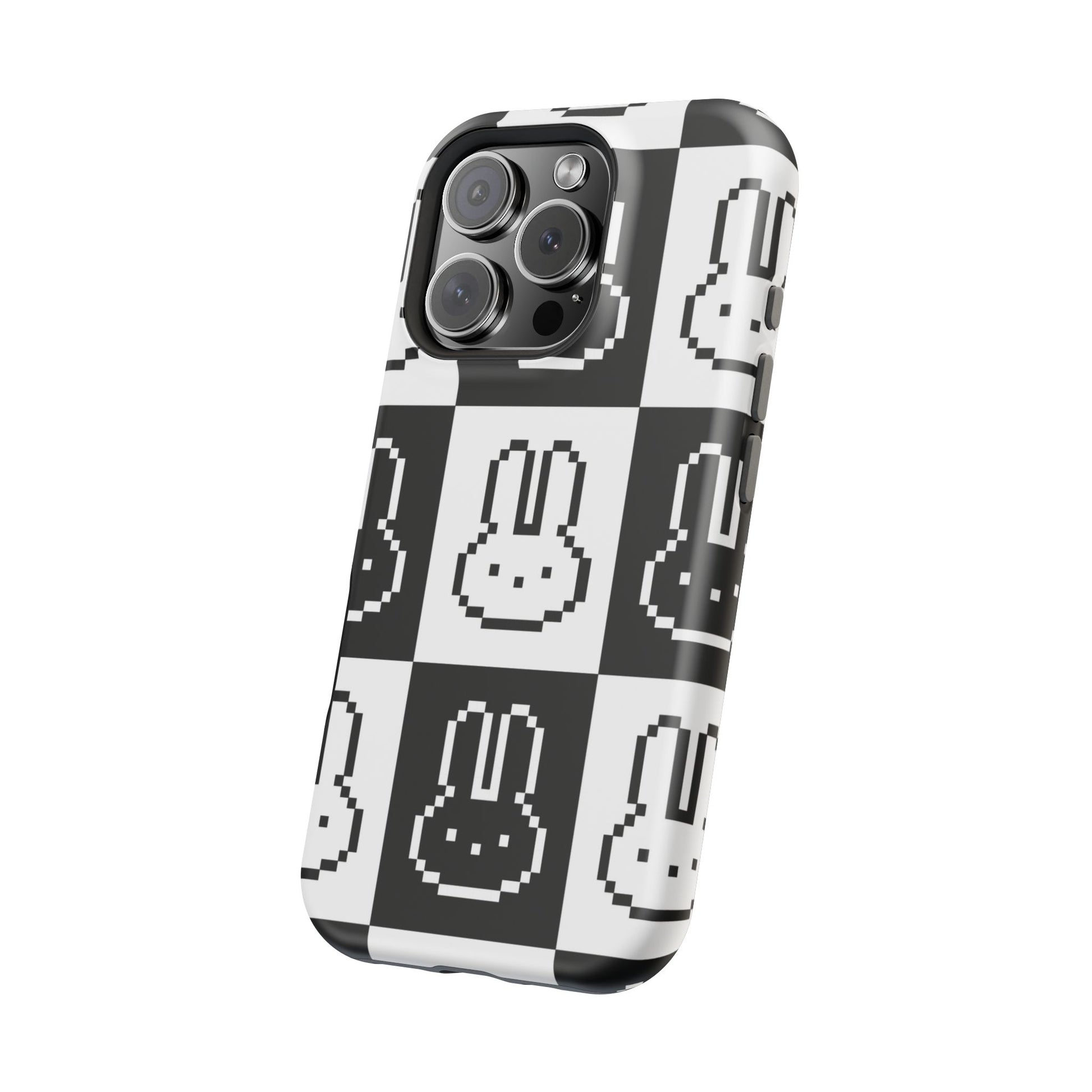 Black and White Retro Bunny MagSafe iPhone Case
