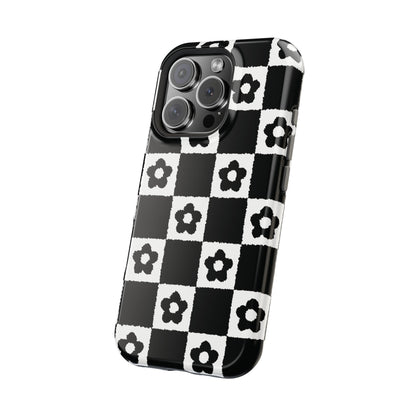 Floral Checkerboard MagSafe iPhone Case