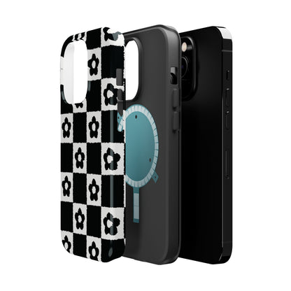 Floral Checkerboard MagSafe iPhone Case