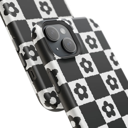 Floral Checkerboard MagSafe iPhone Case