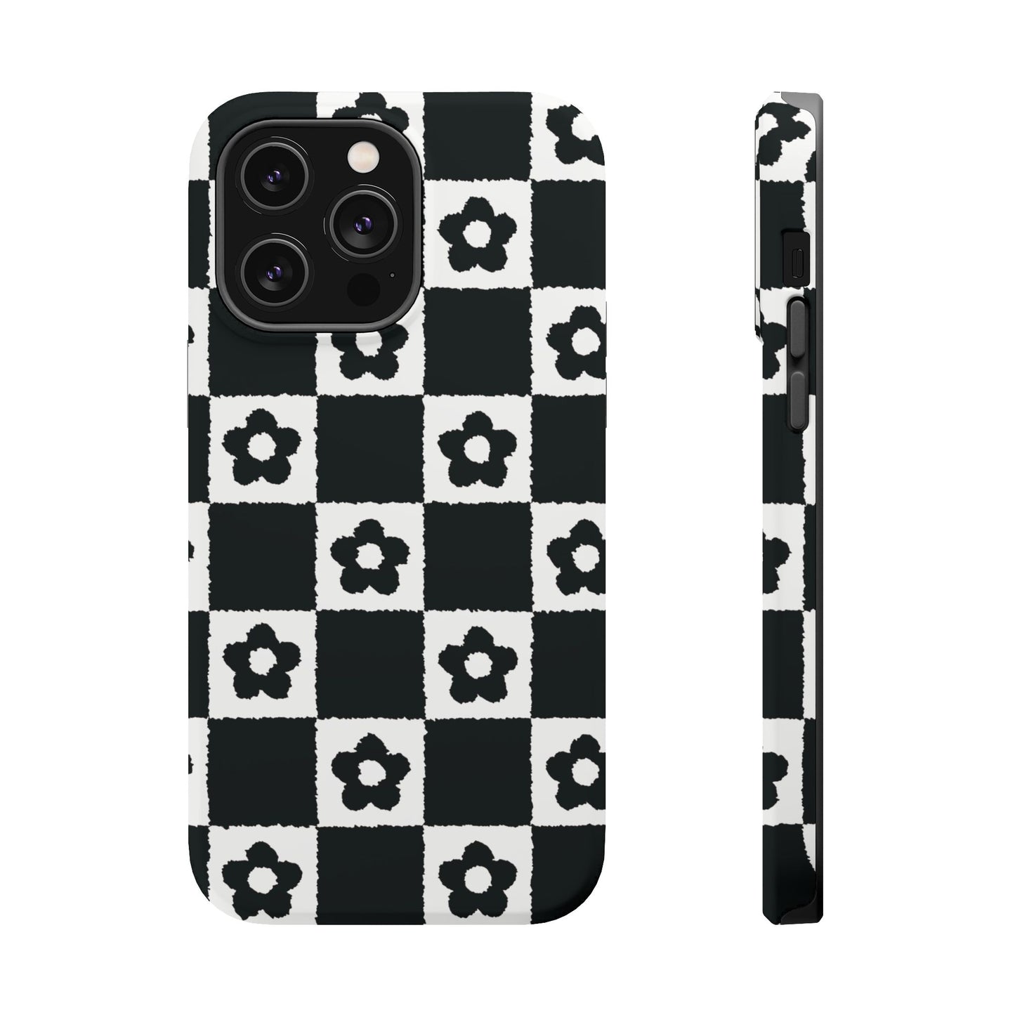 Floral Checkerboard MagSafe iPhone Case