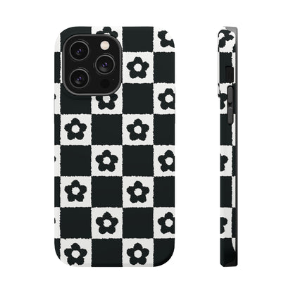 Floral Checkerboard MagSafe iPhone Case