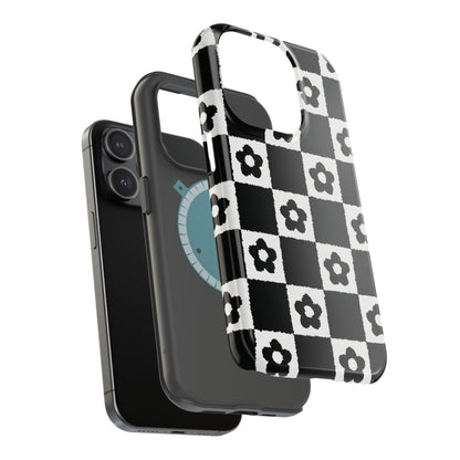 Floral Checkerboard MagSafe iPhone Case
