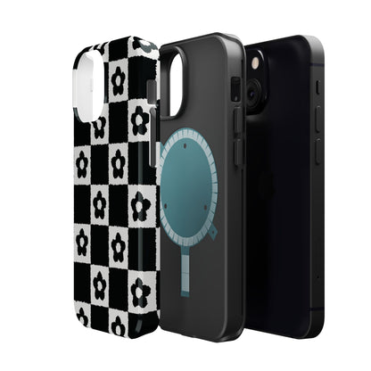 Floral Checkerboard MagSafe iPhone Case
