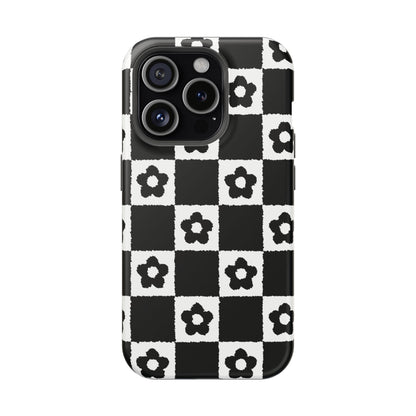 Floral Checkerboard MagSafe iPhone Case