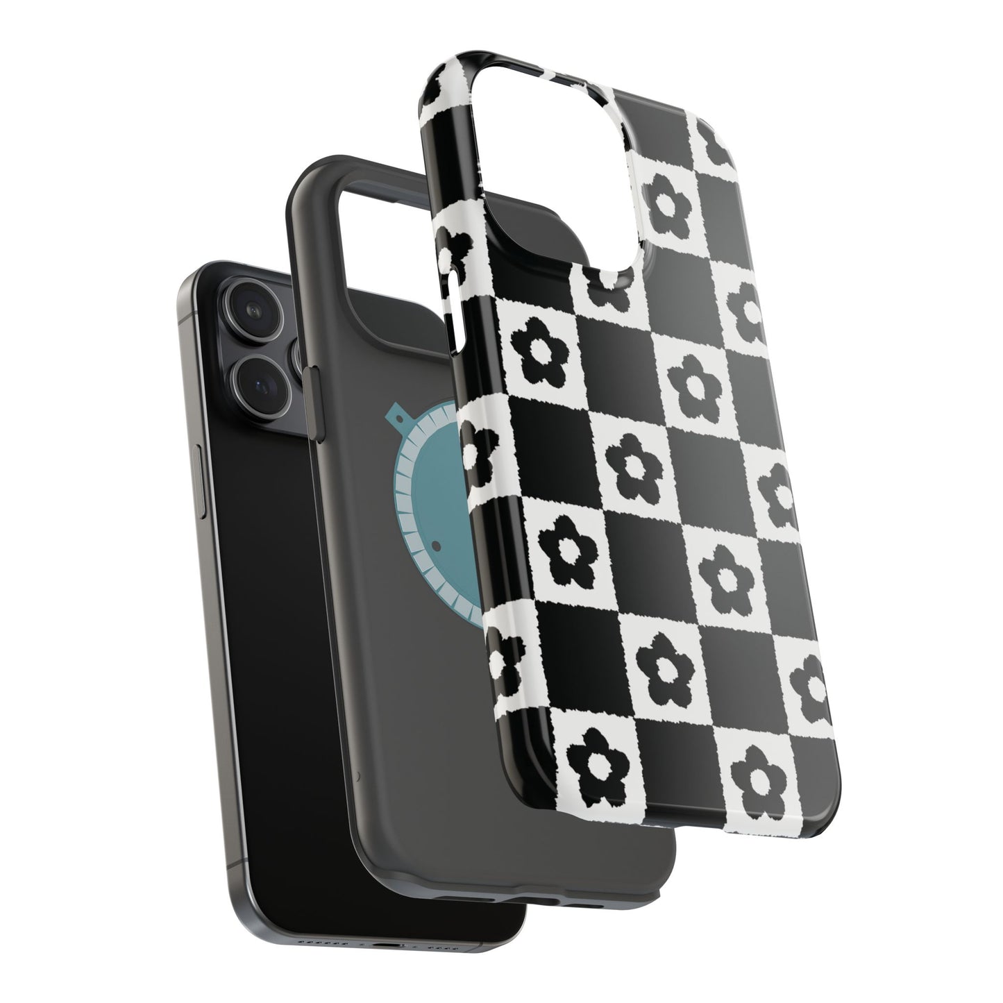 Floral Checkerboard MagSafe iPhone Case