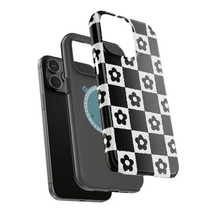 Floral Checkerboard MagSafe iPhone Case