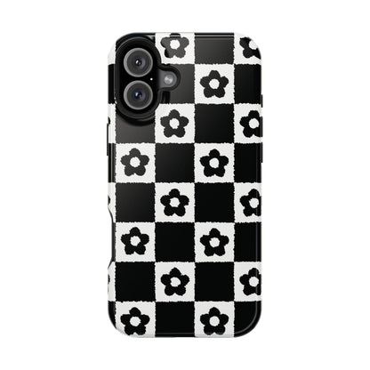 Floral Checkerboard MagSafe iPhone Case