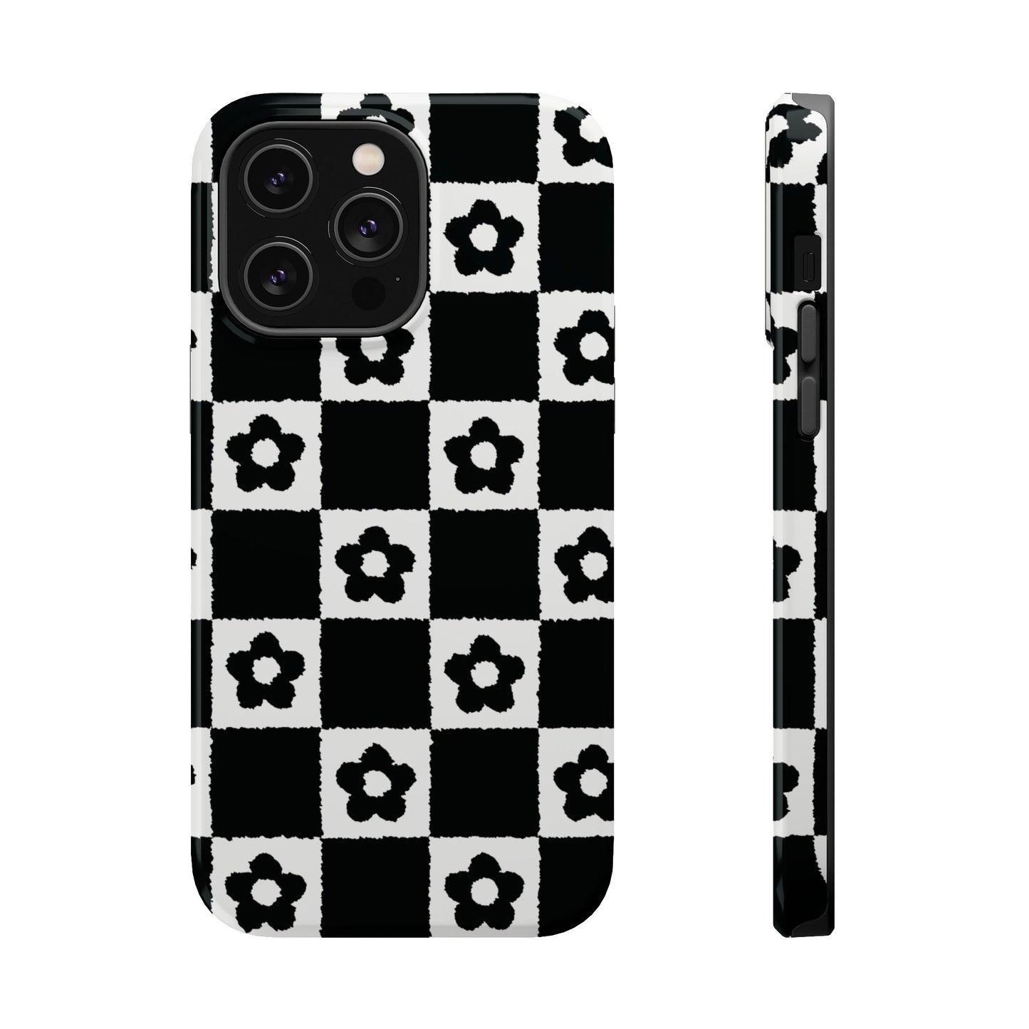 Floral Checkerboard MagSafe iPhone Case