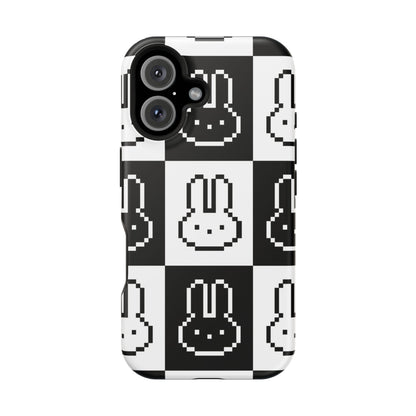 Black and White Retro Bunny MagSafe iPhone Case